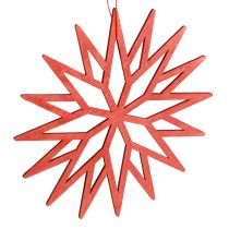 Produkt Dekoracja w kształcie płatka śniegu Drewniane ozdoby choinkowe pomarańczowa 15cm 8 szt