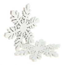 Śnieżynki drewniane białe Ø3,7cm 48szt.