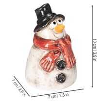Produkt Figurka bałwana z czerwonym szalikiem, dekoracja świąteczna, 10 cm