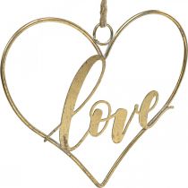 Napis Love Heart deco metalowy złoty do powieszenia 27cm