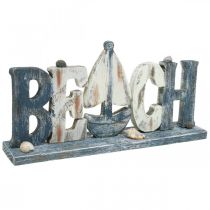 Wyświetlacz napis Plaża, dekoracja marynistyczne drewno dł.36cm wys.18cm