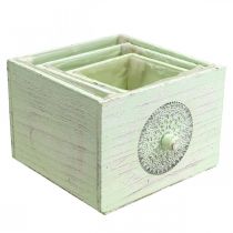 Produkt Pudełko na rośliny dekoracyjne szuflada shabby green 15-23cm zestaw 3 sztuk