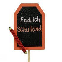 Produkt Zatyczka dekoracyjna Powrót do szkoły „W końcu uczeń” drewniana 7×5,5cm 16szt