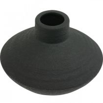 Czarny ceramiczny wazon dekoracyjny wazon płaski bulwiasty wys.10cm