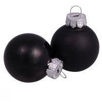 Produkt Bombki świąteczne czarne szklane mini mat połysk Ø3cm 22 szt