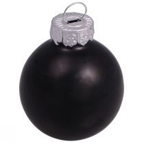 Produkt Bombki świąteczne czarne szklane mini mat połysk Ø3cm 22 szt