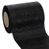 Produkt Czarna wstążka do wieńca 125mm 25m - Elegancka wstążka żałobna do florystyki i dekoracji, wstążka octanowa