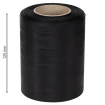 Produkt Czarna wstążka do wieńca 125mm 25m - Elegancka wstążka żałobna do florystyki i dekoracji, wstążka octanowa