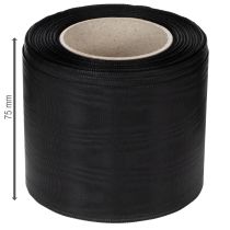 Produkt Czarna wstążka do wieńca 75 mm 25 m - wstążka żałobna z octanu do nadruku i dekoracji