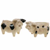 Świnia nakrapiana ceramiczna 11cm zestaw 2 szt.