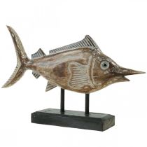 Dekoracja w kształcie ryby miecznika Dekoracja z drewna morskiego dł. 40×wys. 24,5 cm
