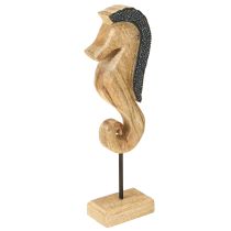 Produkt Dekoracja stołowa w kształcie konika morskiego z perłami z drewna mango 28cm