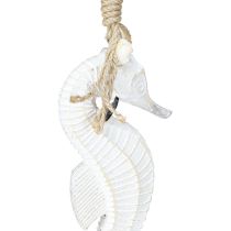 Produkt Dekoracja Konik Morski do Zawieszenia Bielony 27cm