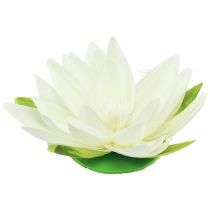 Produkt Lilia wodna sztuczny kwiat pływający dekoracja stołu kremowo-biały Ø15cm