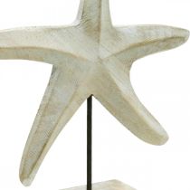 Rozgwiazda wykonana z drewna, rzeźba dekoracyjna morska, dekoracja morska naturalne kolory, kolor biały wys. 28cm