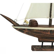 Produkt Dekoracja żaglówki statek drewno sosnowe brązowy 22,5×4×29cm