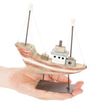 Produkt Dekoracyjny drewniany model łódki na parapet 20cm