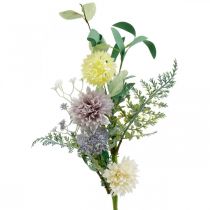 Jedwabne kwiaty w pęczku, dekoracja letnia, chryzantema i oset kulisty, sztuczne kwiaty L50cm