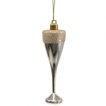 Kieliszki do szampana wiszące jasne złote 10cm 8szt.