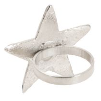 Produkt Serwetnik gwiazda obrączki na serwetki srebrny metal 7cm Ø4cm 4 szt.