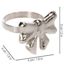 Produkt Serwetnik kokarda, metal, srebro błyszczące, 5cm, 4 sztuki