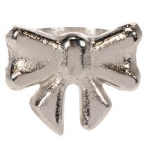 Produkt Serwetnik kokarda, metal, srebro błyszczące, 5cm, 4 sztuki