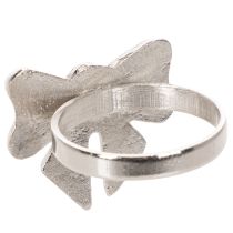 Produkt Serwetnik kokarda, metal, srebro błyszczące, 5cm, 4 sztuki