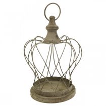 Shabby Chic Deco Crown Rustykalna metalowa korona do zawieszenia H27cm