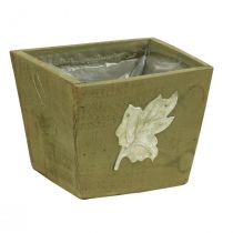 Produkt Pudełko na rośliny drewniane shabby chic drewniane pudełko zielone 11×14,5×14cm