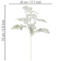 Produkt Sztuczna gałązka starzec, liść srebrny, misternie wykonana, 45 cm, 3 sztuki