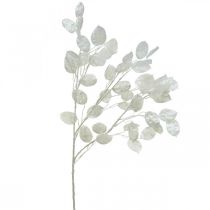 Deco Branch Silver Leaf White Lunaria Branch Artificial Branch 70cm