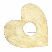 Mankiet sizalowy, serce bielone 20cm 10szt