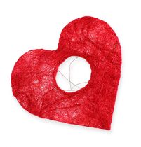 Mankiet sizalowy serce 10cm Czerwony 12szt.
