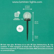 Produkt Lampa ogrodowa, kula świetlna z grotem do wbijania w ziemię, do oświetlenia zewnętrznego, 36 cm, 4 sztuki