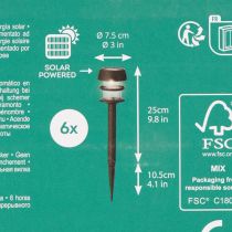 Produkt Lampy solarne ogrodowe z kolcem do wbijania w ziemię, lampy zewnętrzne na ścieżki ogrodowe, 35 cm, 6 szt.