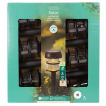 Produkt Lampy solarne ogrodowe z kolcem do wbijania w ziemię, lampy zewnętrzne na ścieżki ogrodowe, 35 cm, 6 szt.