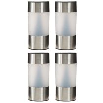 Produkt Lampy solarne LED do ogrodu, stal nierdzewna, ciepłe światło, zestaw 4 szt.
