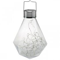 Diamentowa lampa słoneczna Balkon Latarnia LED Dekoracja ogrodowa Ciepła biel W31cm Ø22cm