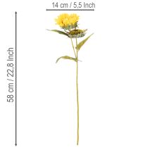 Produkt Sztuczny słonecznik z realistycznymi liśćmi i kwiatami, 58 cm, 3 sztuki
