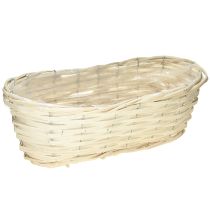 Produkt Koszyk na rośliny z wikliny w kolorze białym, 38×18×12 cm