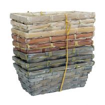 Produkt Zestaw koszy na wióry biały, szary, brązowy 8 sztuk 20cm x 11cm