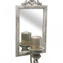 Produkt Lustro antyczny wygląd ze świecznikiem shabby chic H50cm