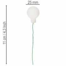 Produkt Mini szklane kule lustrzane w kształcie jagód na druciku, białe, 25 mm, 140 sztuk