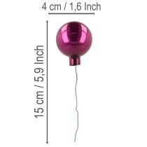 Produkt Miniaturowe bombki świąteczne na drucie, lustrzane jagody, kolorowe, 40 mm, 32 sztuki