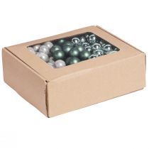 Produkt Lustrzane jagody świąteczne zielone perłowo-szare Ø20mm 140 szt.