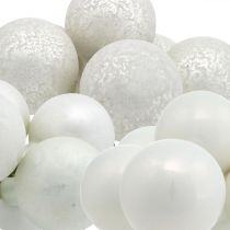 Mini Christmas Ball White Mirror Berry Glass Ø40mm Mix 32szt