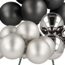 Produkt Mini bombki srebrne, szkło antracytowe Ø40mm mix 32 szt