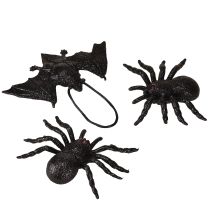 Produkt Figurki pająków, nietoperzy czarne 10cm, 14cm 3 sztuki
