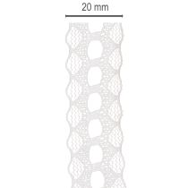 Produkt Wstążka dekoracyjna z koronką, bawełniana, z delikatną bordiurą, na rolce, szerokość 25mm, długość 10m