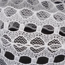 Produkt Wstążka dekoracyjna z koronką, bawełniana, z delikatną bordiurą, na rolce, szerokość 25mm, długość 10m
